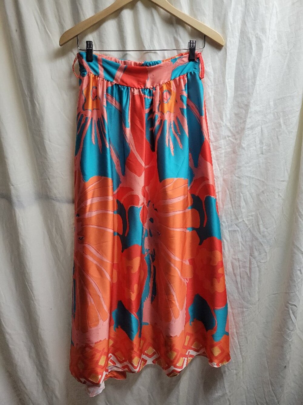 Venti6 Orange and Teal Rose Skirt - NWT